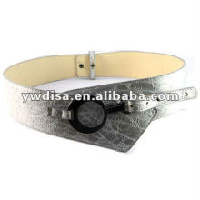 Silver PU Belt For Women